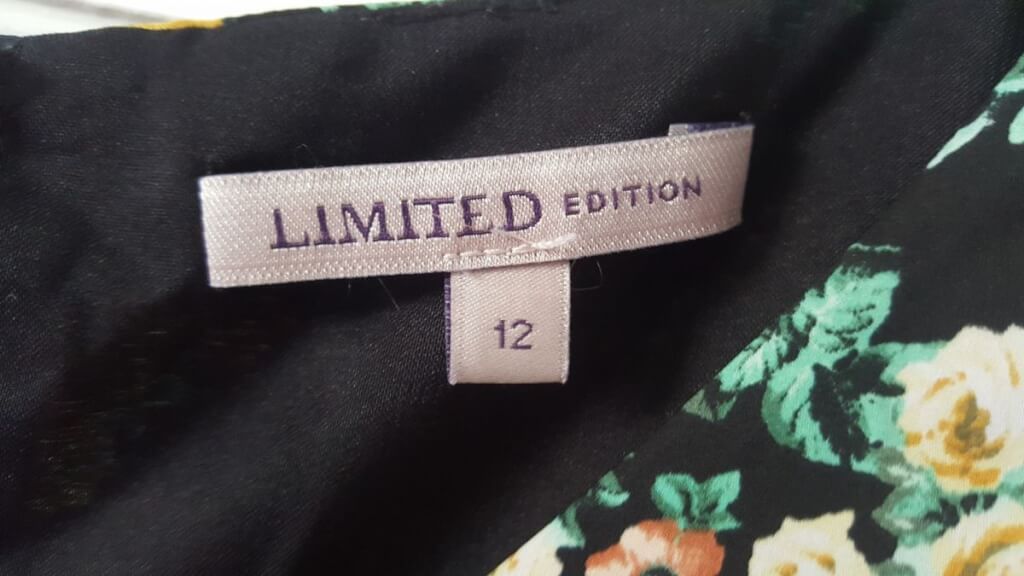 size 12 label in a dress