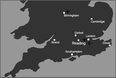 Map of the south of England