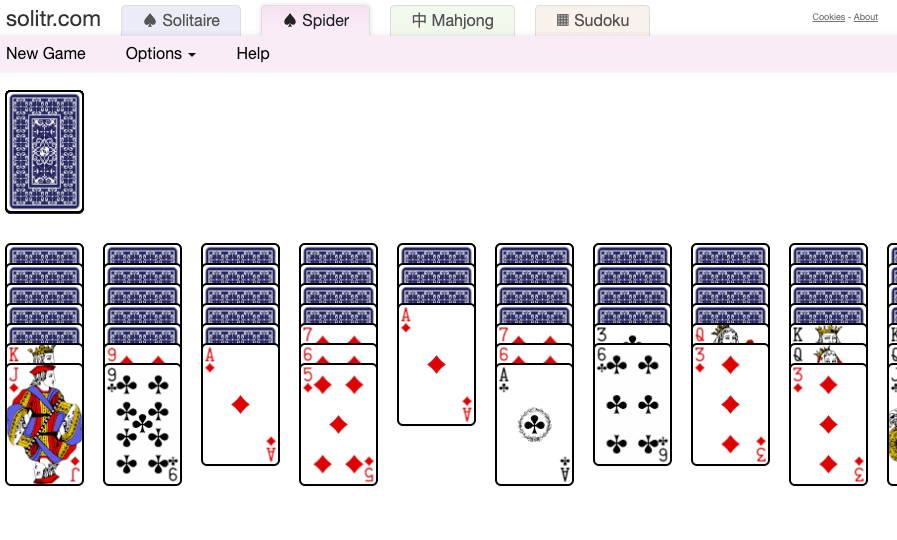 solitaire with a column missing